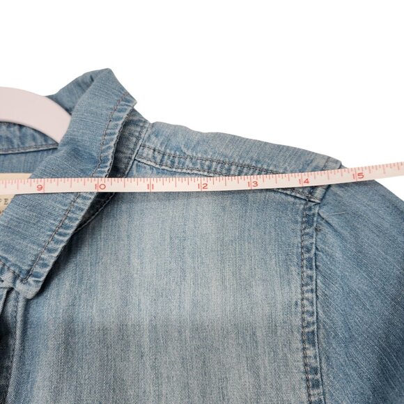 Harper Heritage Chambray Romper Long Roll-Up Sleeves Women's Size Small - Picture 14 of 16